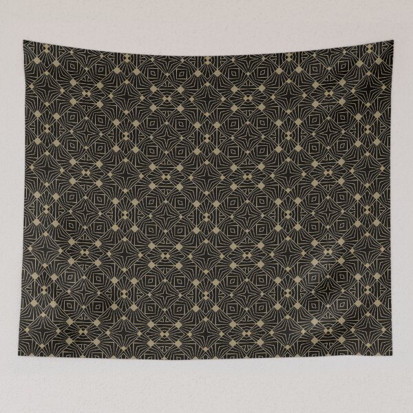 Item preview, Exquisite Retro Black Gold Art Deco Tile designed and sold by artsandsoul.