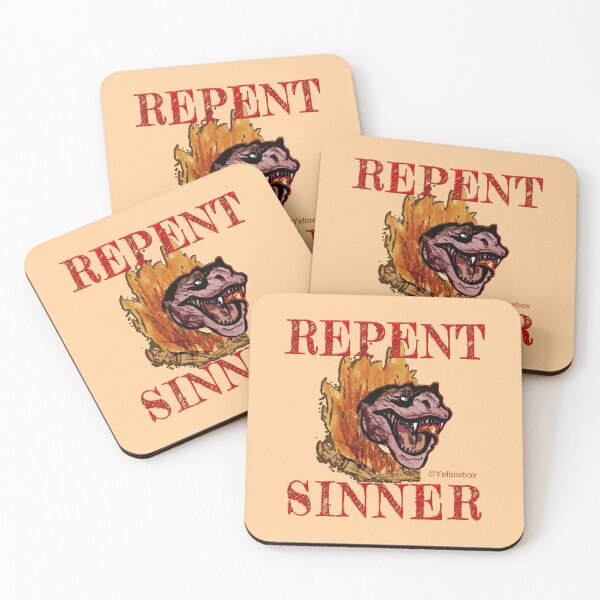 Item preview, Repent Sinner Howling of the dinosaur- Yellowbox Ink Painting designed and sold by twyellowbox.