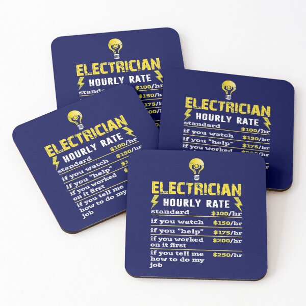 Item preview, Funny Electrician Hourly Rate Funny Electrical Engineer Distressed designed and sold by niftee.