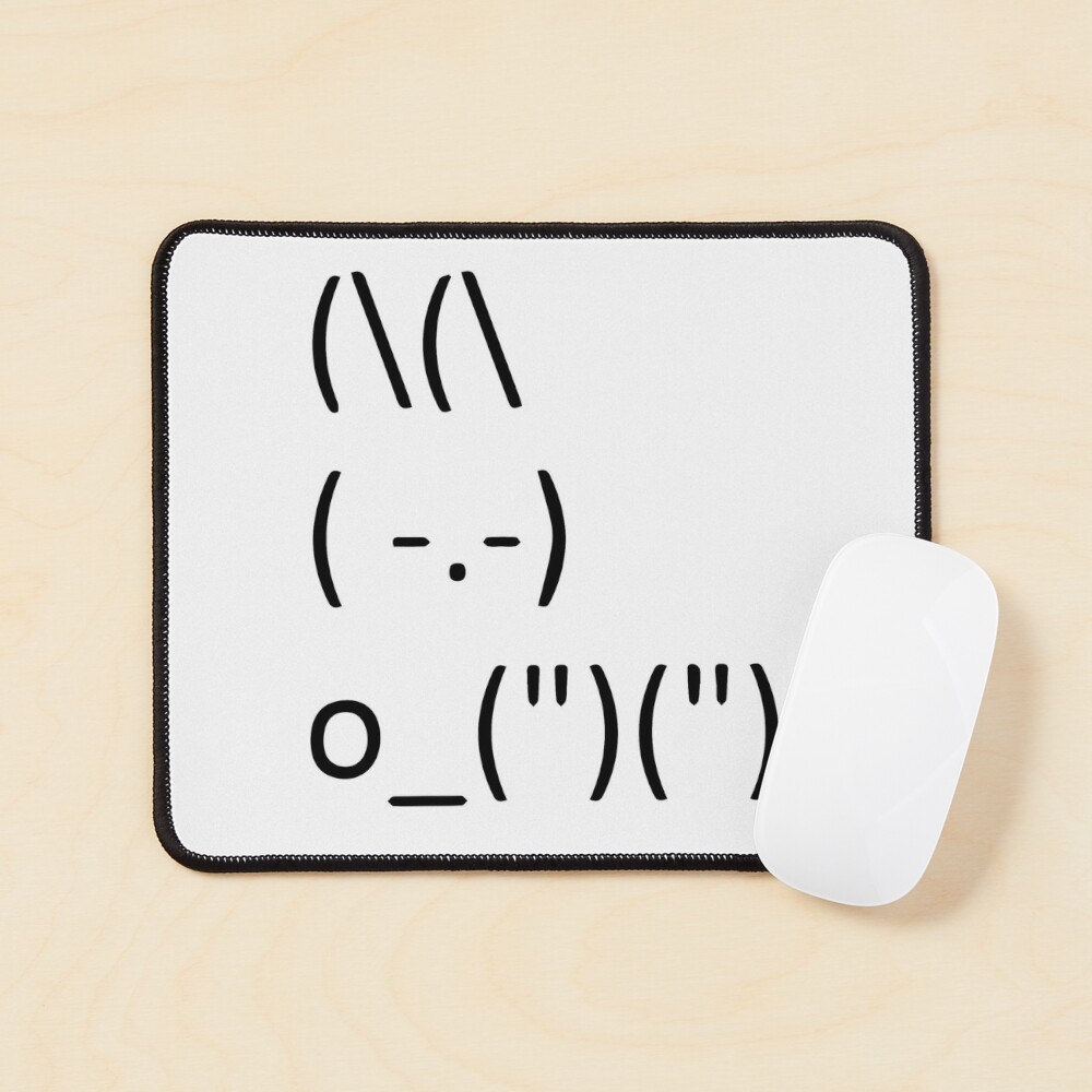 ASCII Bunny Adorable Cute Emoji Rabbit Text Art Mouse Pad for Sale by  reyners
