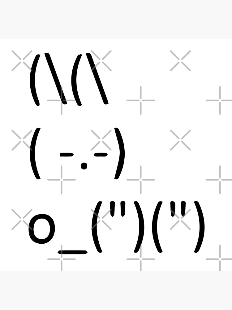 ASCII Bunny Adorable Cute Emoji Rabbit Text Art | Canvas Print