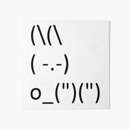 ASCII Bunny Adorable Cute Emoji Rabbit Text Art Art Board Print for Sale  by reyners