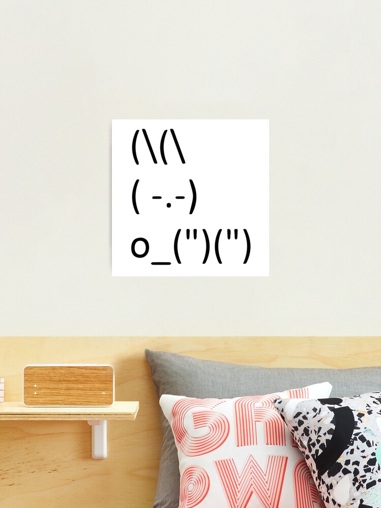 ASCII Bunny Adorable Cute Emoji Rabbit Text Art Photographic Print for  Sale by reyners
