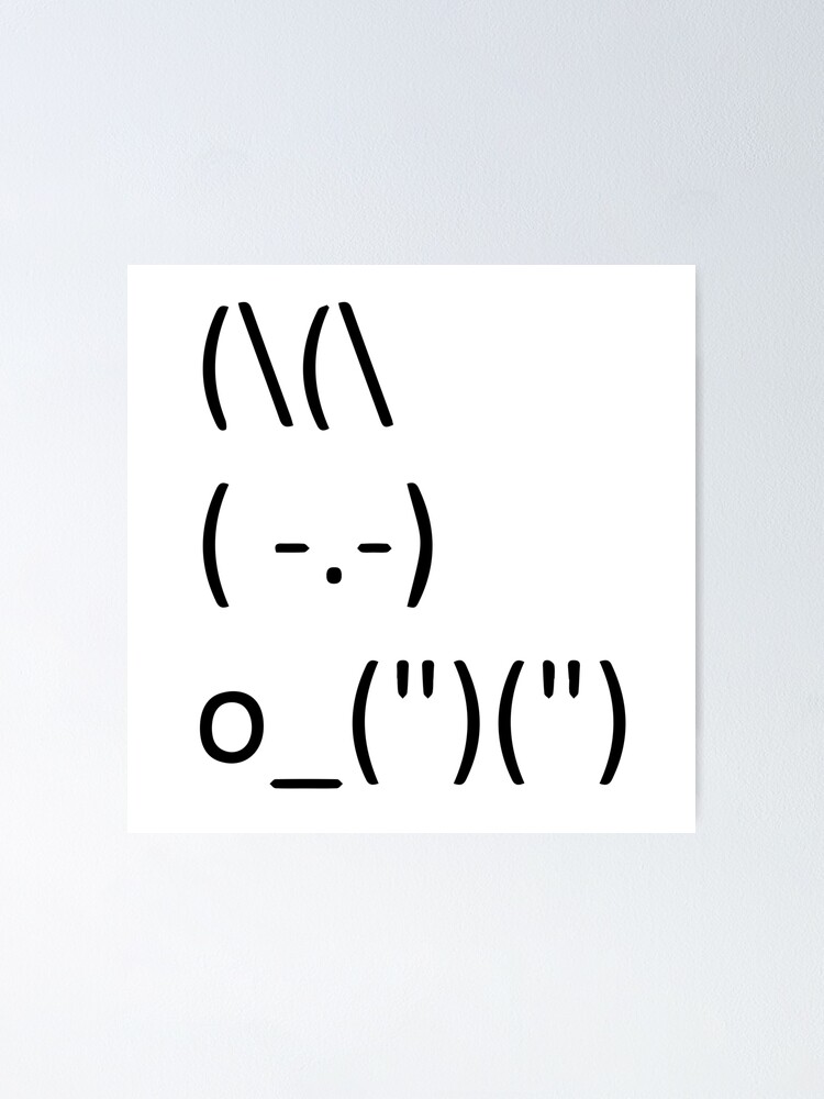 ASCII Bunny Adorable Cute Emoji Rabbit Text Art | Poster
