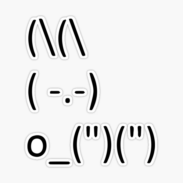 ASCII Bunny Adorable Cute Emoji Rabbit Text Art Sticker for Sale by  reyners