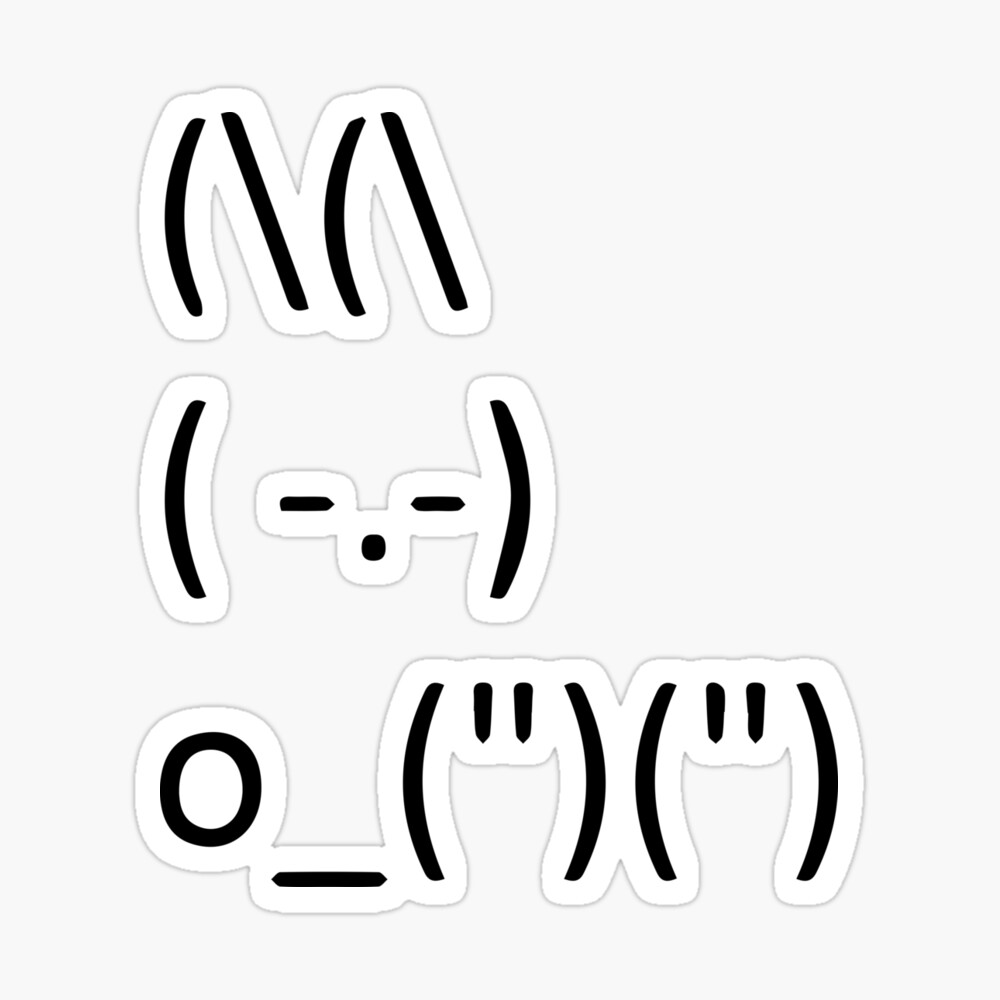 ASCII Bunny Adorable Cute Emoji Rabbit Text Art Poster for Sale by reyners