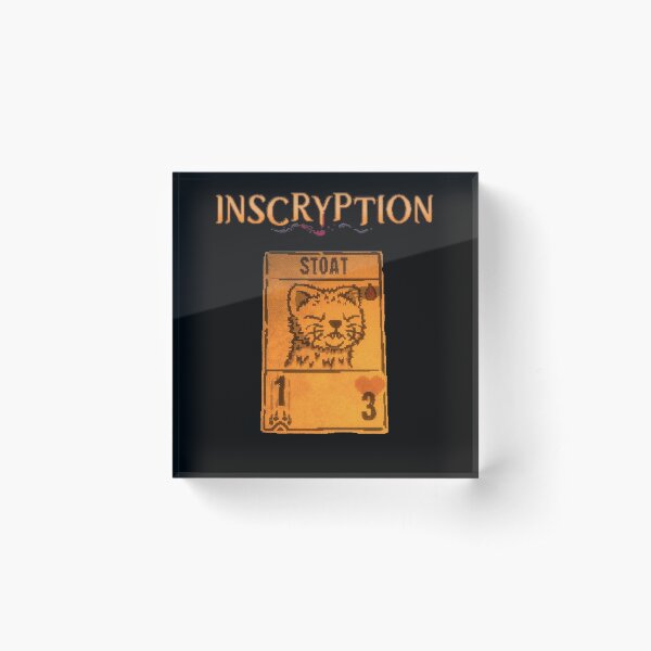 Inscryption Psychological Horror Stoat Card Game Halloween Scary Spooky Dark Escape-room Puzzles Acrylic Block