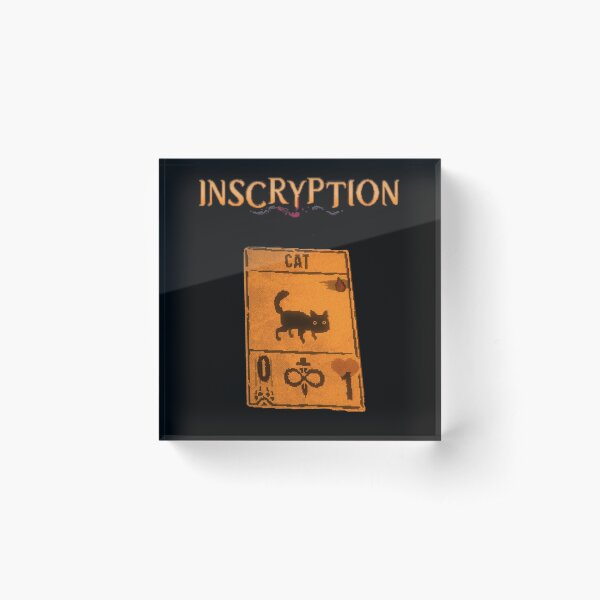 Inscryption Psychological Horror Black Cat Card Game Halloween Scary Spooky Dark Escape-room Puzzles Acrylic Block
