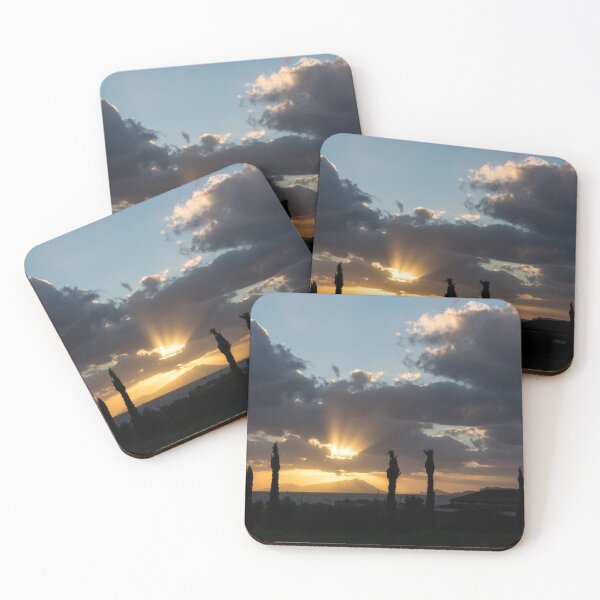 Item preview, One Very Italian Sunset - Five Cypress Trees on the Shore designed and sold by Georgia Mizuleva.