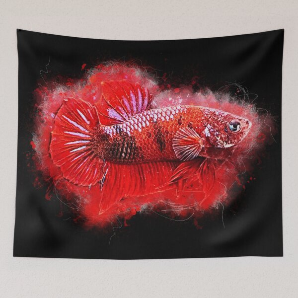 Item preview, Fighting fish Hellboy - Betta splendens. designed and sold by AquariumLutter.