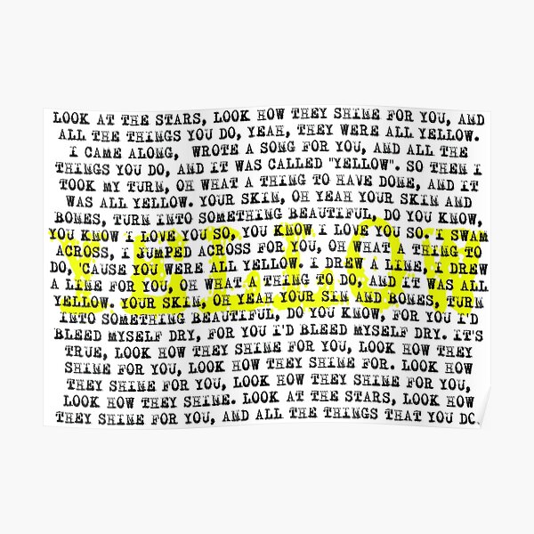 Coldplay Lyrics Posters Redbubble