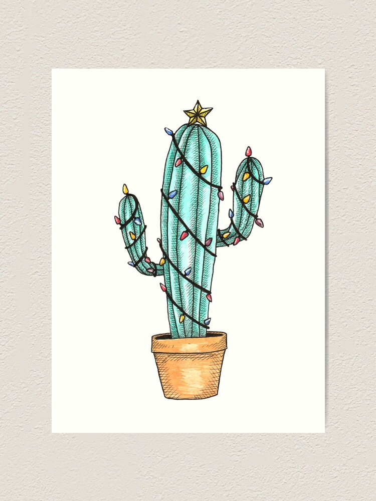 Christmas Cactus! Art Print
