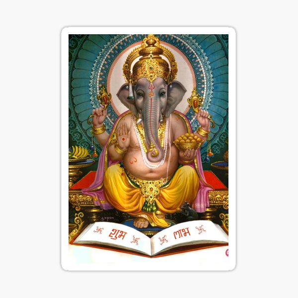 Lord Ganesha Indian Hindu Oriental art Spiritual Sticker