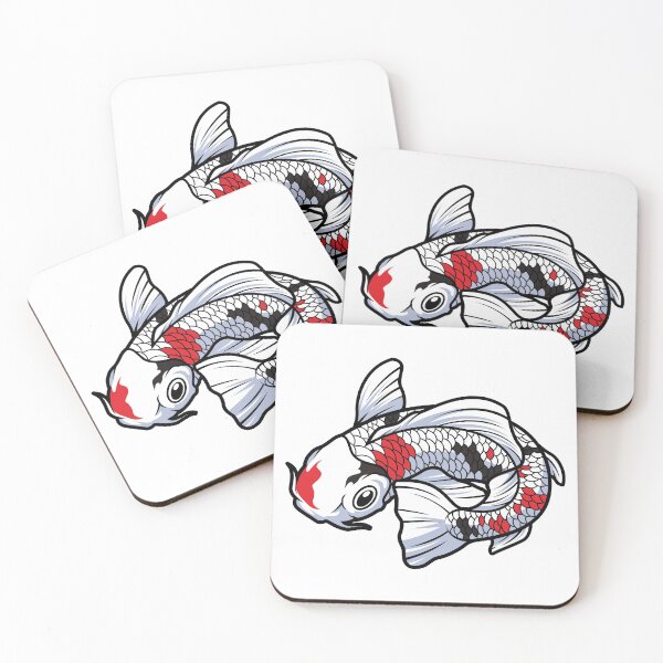 Item preview, Black and Red Dot on Koi Fish Illustration designed and sold by NEOFO.