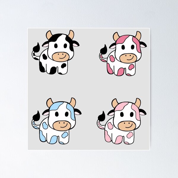Item preview, Super adorable colorful cow pattern ( pack ), happy minimalistic cows designed and sold by Barolina.