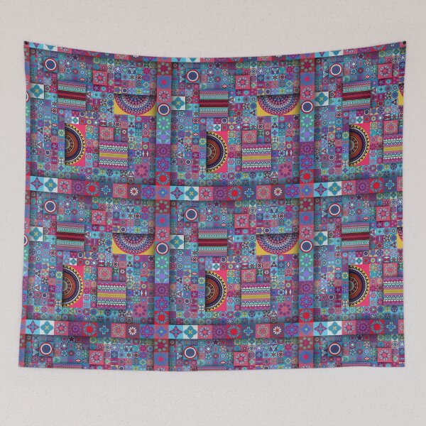 Item preview, Colorful abstract tile pattern design by Somberlain designed and sold by Somberlain.