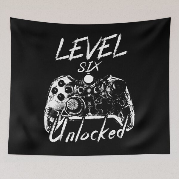 Item preview, 6 Years Old Gamer Level 6 Unlocked 6th Birthday designed and sold by TranscendFlow.