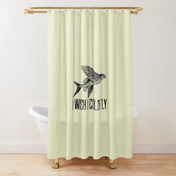 I wish I could fly funny flying fish Shower Curtain