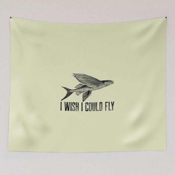 Item preview, I wish I could fly funny flying fish designed and sold by NobelFashion.