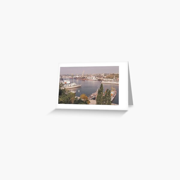Sebastopol port view. Crimea. Greeting Card