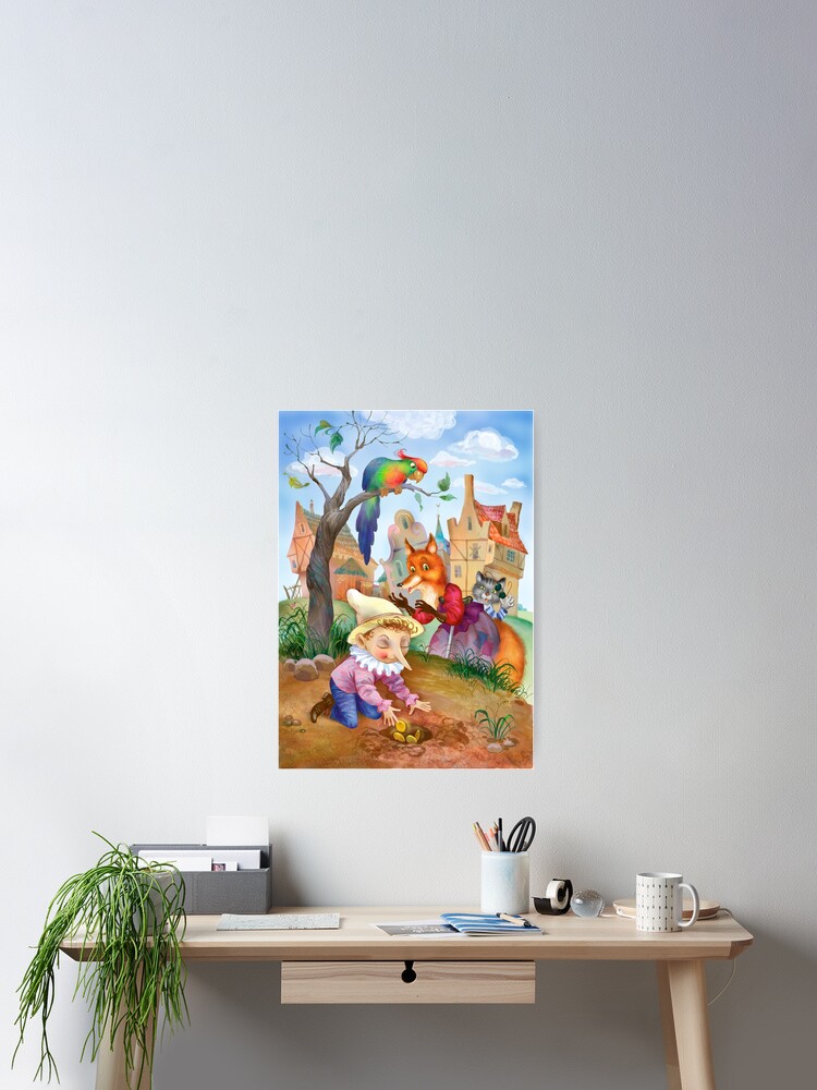 Pinocchio with cat and fox Pinocchio with cat and fox