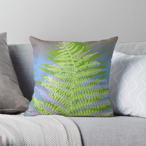 Fern monoprint Throw Pillow