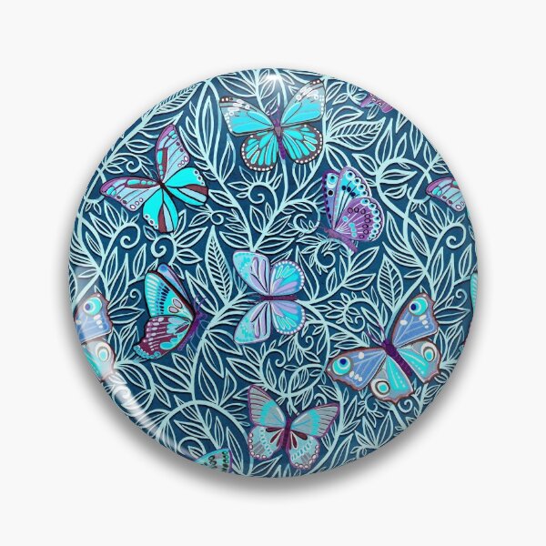 Item preview, Butterfly Art Nouveau in Dark Blue and Purple designed and sold by micklyn.