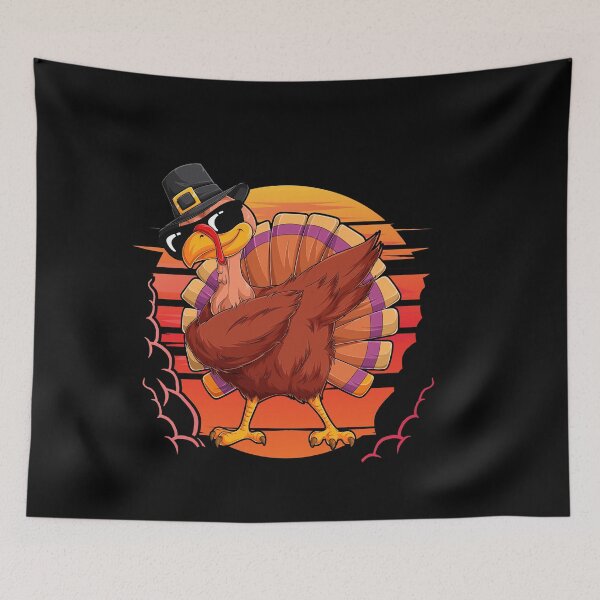 Aperçu de l'œuvre Dabbing Turkey Blessed Grateful Thanksgiving Day Chapeau de pèlerin créée et vendue par mteehut.