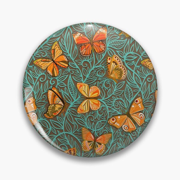 Item preview, Butterfly Art Nouveau in Retro Orange and Teal  designed and sold by micklyn.