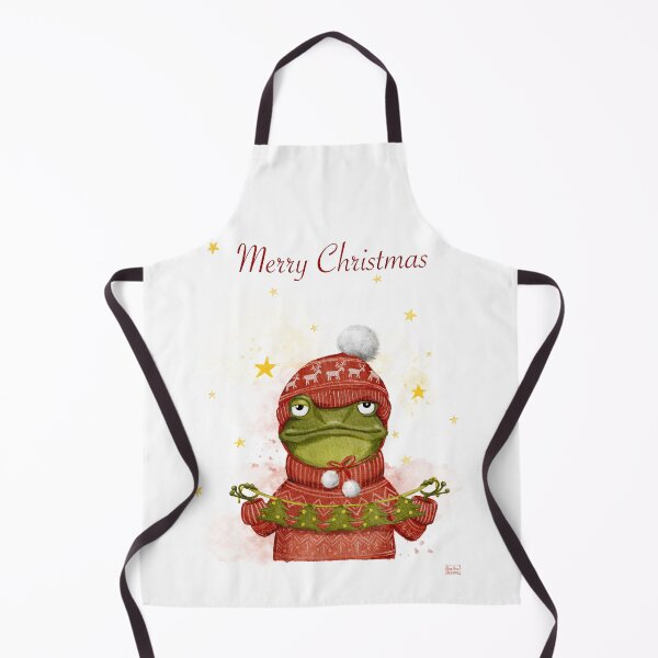 Artikelvorschau, Frau Frog wünscht frohe Weihnachten. Weißer Hintergrund. entworfen und verkauft von Anya Illustration Studio.