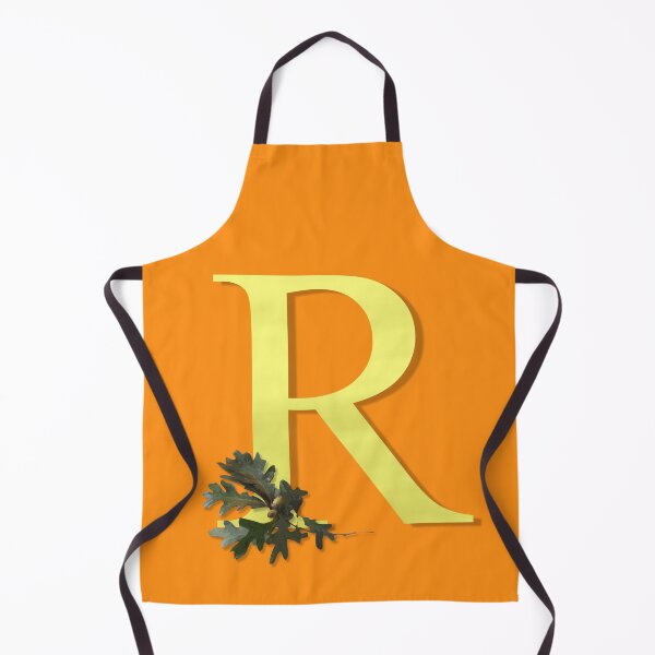 Item preview, The Letter R Gold with Oak Sprig on Orange 5748 designed and sold by Art in My Loft.