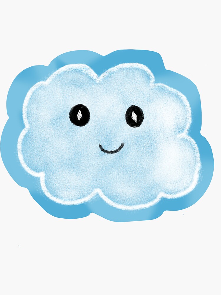 Thumbnail 3 of 3, Sticker, Blue marbled cloud designed and sold by Multiminjae.