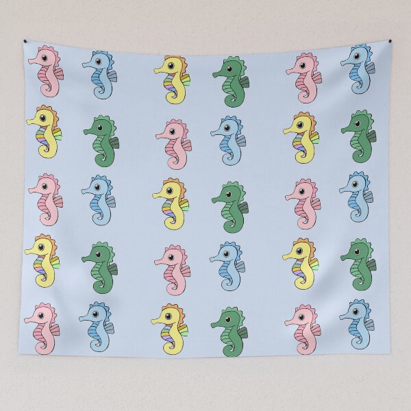 Item preview, Super adorable colorful seahorse pattern ( pack ), perfect summer pattern designed and sold by Barolina.