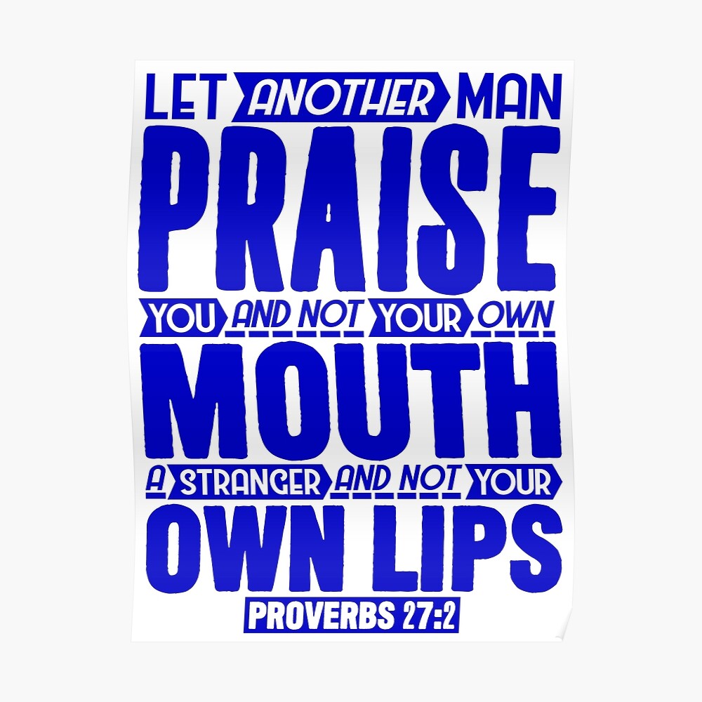 Proverbs 27:2" Sticker By Plushism | Redbubble