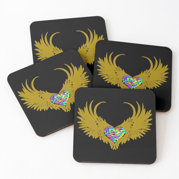 Item preview, Autism Puzzled Heart Angel Wings #3 designed and sold by Hypnotees.