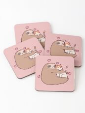Sloth Loves Cat Coasters