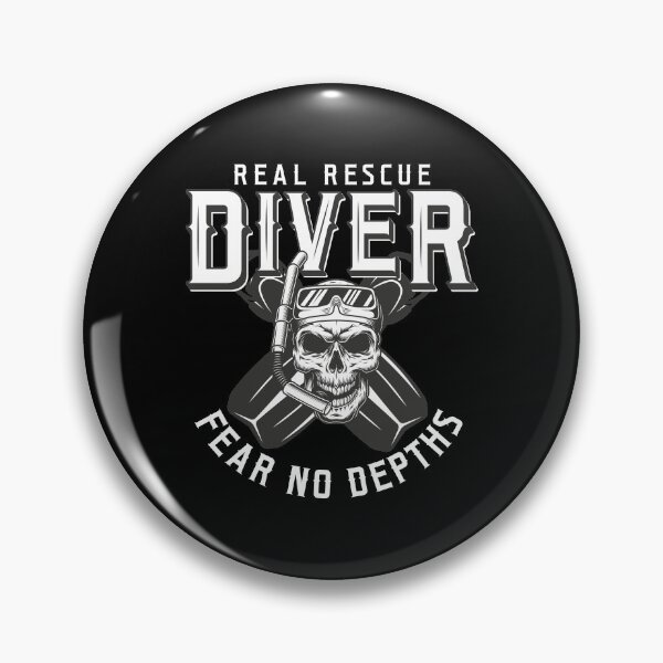 Item preview, Real Rescue Diver Fear No Depths Scuba Deep Diving designed and sold by StrongShirts.