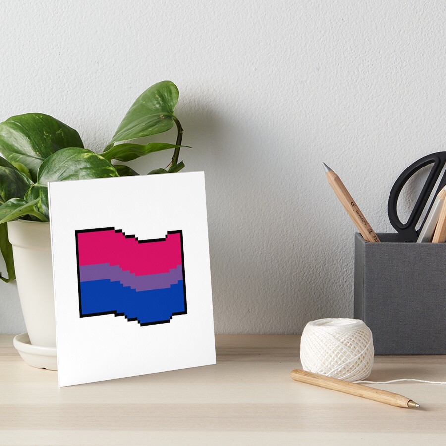 Bisexual Bi Pride Flag Pixel Art Art Board Print By Valentine145 Redbubble