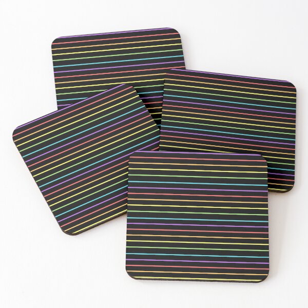 Item preview, Horizontal Rainbow Stripes on a Black Background designed and sold by omg-designs.