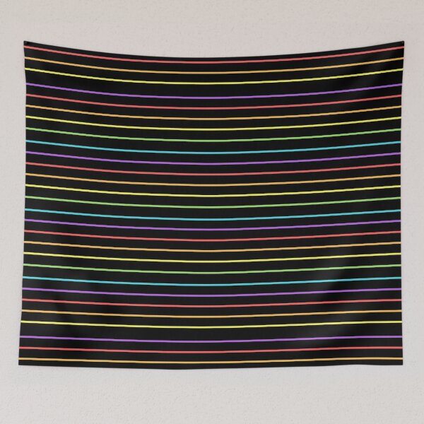 Item preview, Horizontal Rainbow Stripes on a Black Background designed and sold by omg-designs.