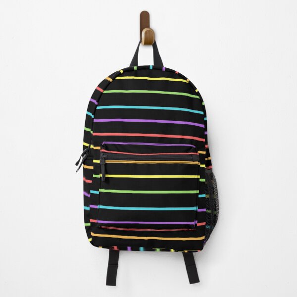 Item preview, Horizontal Rainbow Stripes on a Black Background designed and sold by omg-designs.
