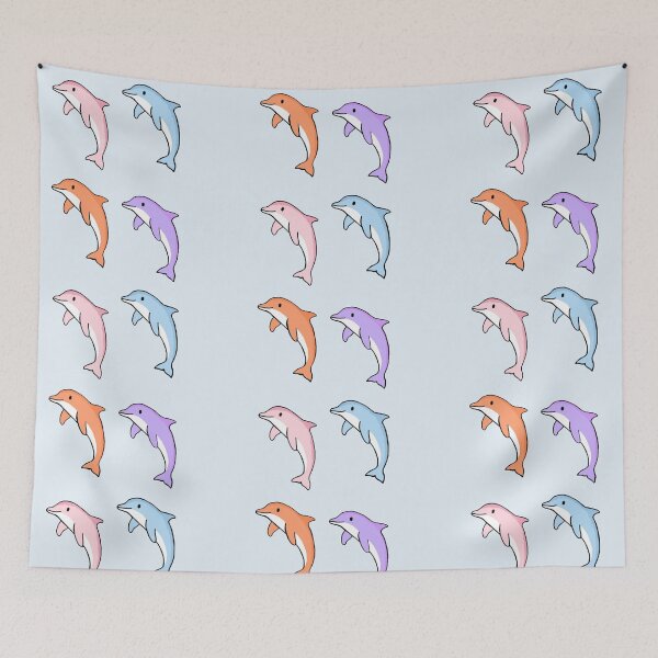 Item preview, Super cute colorful dolphin pattern for dolphin lovers  designed and sold by Barolina.