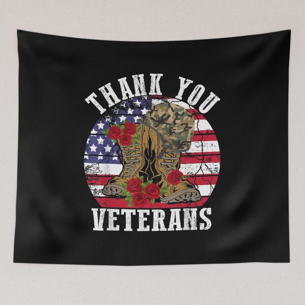 Item preview, Vintage Thank You Veterans Combat Boots Flower Veterans Day designed and sold by theDlab.