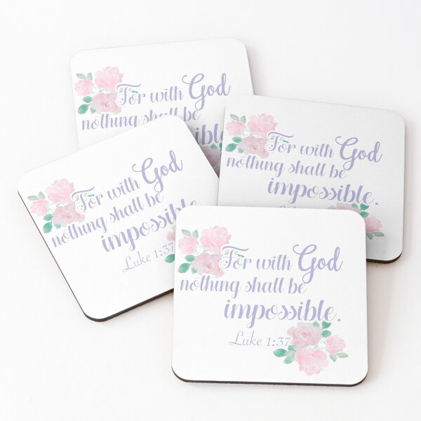 Item preview, Floral For With God Nothing is Impossible Luke 1 designed and sold by FamilyCurios.
