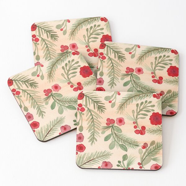 Item preview, Abstract Christmas Pine and Holly Berry for the Holidays designed and sold by DaisyGirlDesign.