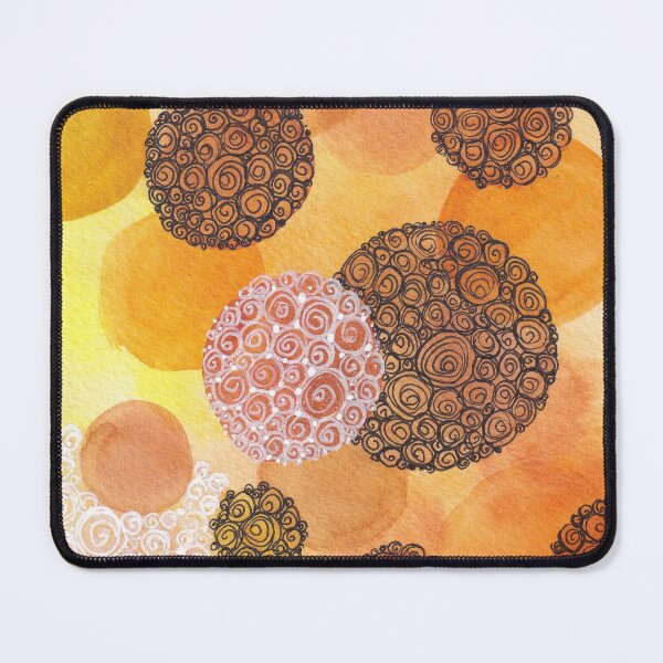 Item preview, Mustard bubbles abstract mixed media painting designed and sold by balefyren.