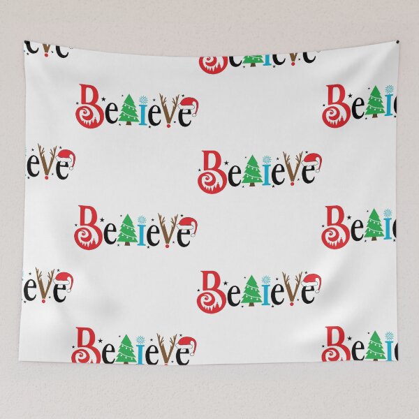 Item preview, Believe Merry Christmasd,red check,plaid  designed and sold by amy greaves.