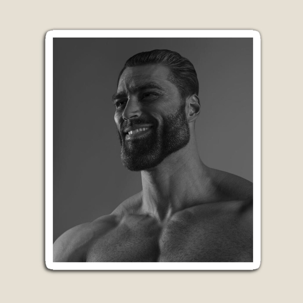 Giga Chad meme  Sticker for Sale by zaklawson24