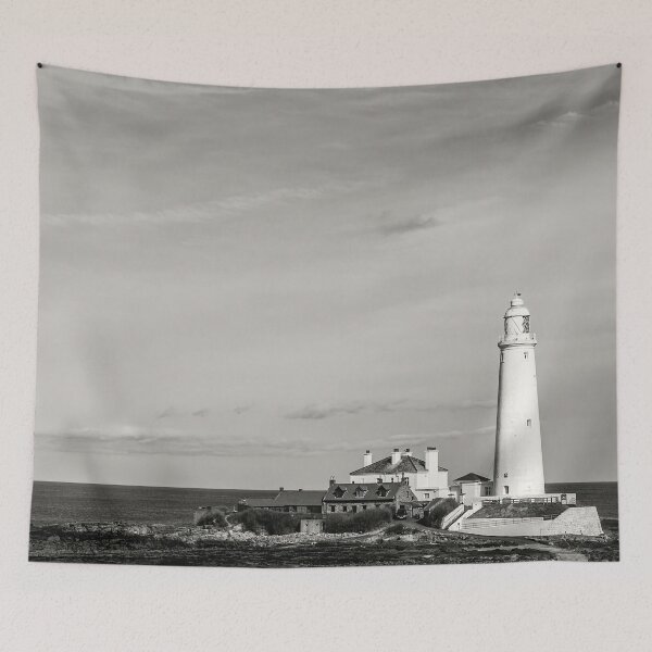 Item preview, St Mary's lighthouse Whitley bay - Sepia  designed and sold by Allenart_UK.