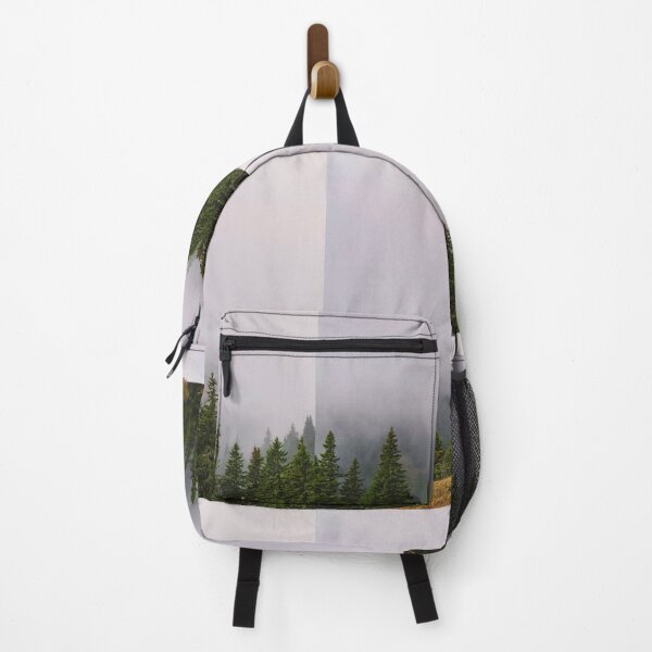 Item preview, Autumn Foggy Mountain Top Green Forest Pine Trees - Nature Photography designed and sold by DigitalGemShop.